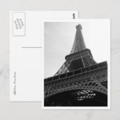 Eiffel Tower Paris Frankrijk b/w Briefkaart (Voorkant / Achterkant)