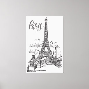 Eiffel Tower Paris Frankrijk Canvas Afdruk