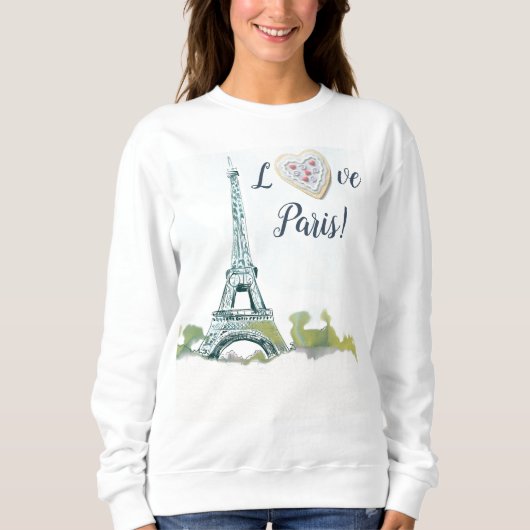 Eiffel Tower Paris Frankrijk Ink Sketch| Love Pari Trui (Voorkant)