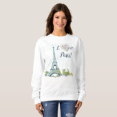 Eiffel Tower Paris Frankrijk Ink Sketch| Love Pari Trui (Voorkant volledig)