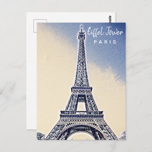 Eiffel Tower Paris Frankrijk Landmark Briefkaart (Voorkant / Achterkant)