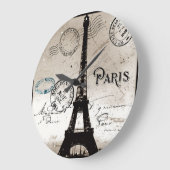 Eiffel Tower Paris Frankrijk Post Kaart Clock Grote Klok (Hoek)