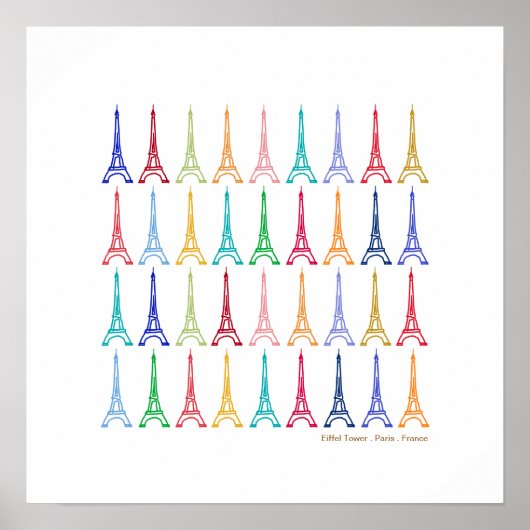 Eiffel Tower Paris Frankrijk Poster (Voorkant)