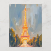 Eiffel Tower Paris Frankrijk Waterverf Briefkaart (Voorkant)
