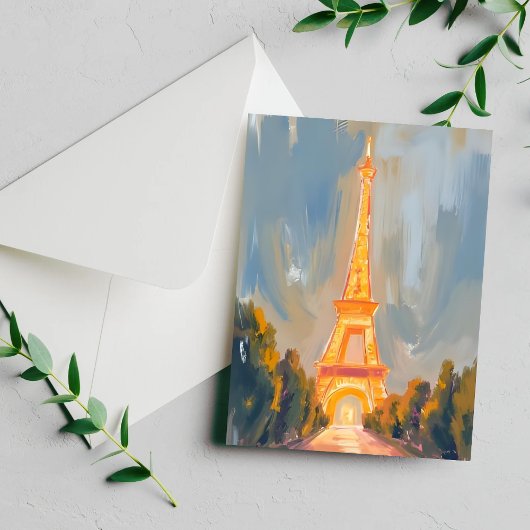 Eiffel Tower Paris Frankrijk Waterverf Briefkaart