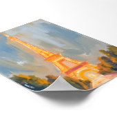 Eiffel Tower Paris Frankrijk Waterverf Poster (Hoek)