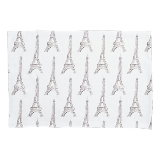 Eiffel Tower Paris Franse Waterverf Doodle Pillow Kussensloop (Voorkant)