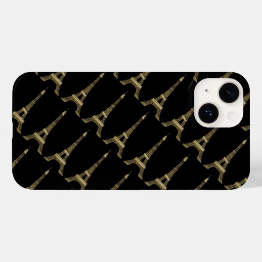 Eiffel Tower Paris Gedekte zwarte Hoesje-Mate iPho Case-Mate iPhone Case (Achterkant (horizontaal))