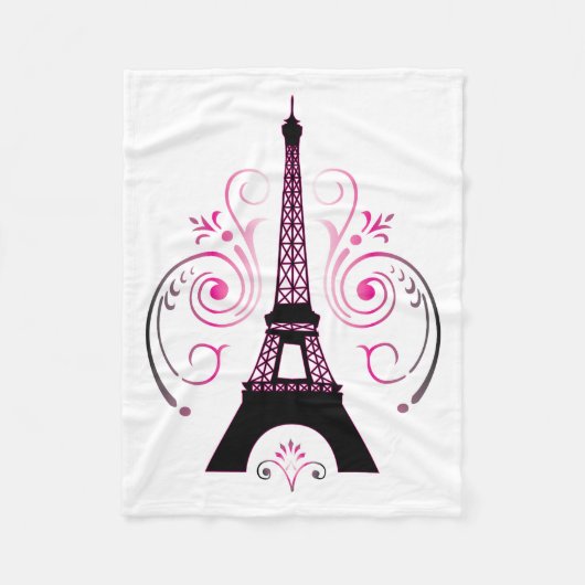 Eiffel Tower Paris gradiënt Swirl Design Fleece Deken (Voorkant)
