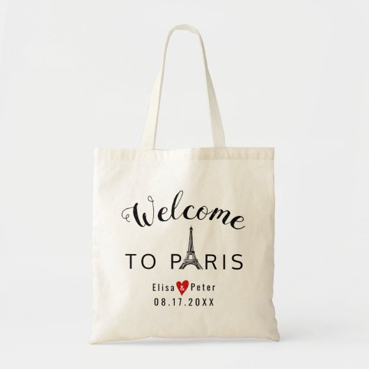 Eiffel Tower Paris huwelijksfeest Tote Bag (Voorkant)