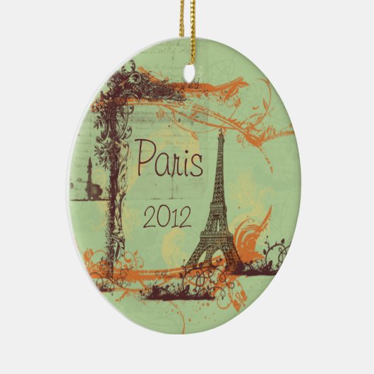 Eiffel Tower Paris Keramisch Ornament (Rechts)