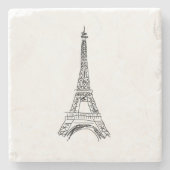 Eiffel Tower Paris Marble Stone Onderzetter (Voorkant)