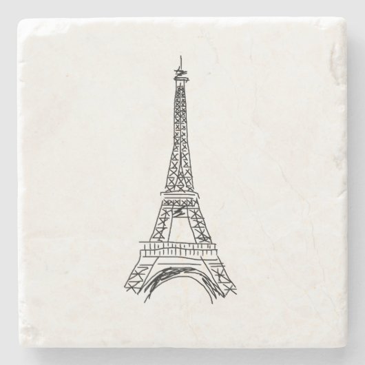 Eiffel Tower Paris Marble Stone Onderzetter (Voorkant)