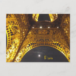 Eiffel Tower Paris met maanlicht Briefkaart