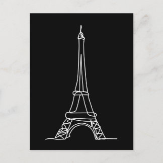 Eiffel Tower Paris Minimale Lijn Kunst Briefkaart