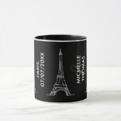 Eiffel Tower Paris Minimale Lijn Kunst Gift Mok (Midden)