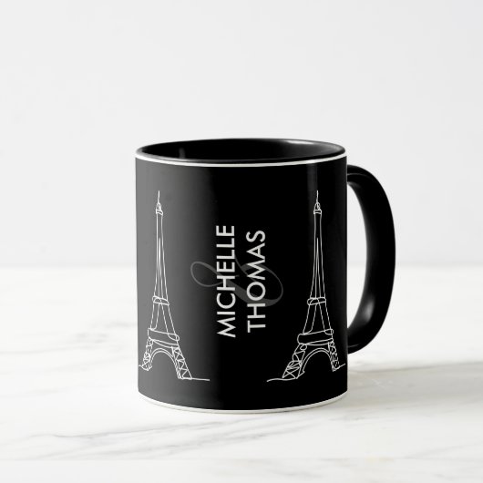 Eiffel Tower Paris Minimale Lijn Kunst Gift Mok (Voorkant rechts)