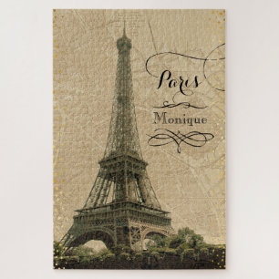 Eiffel Tower Paris monogram Naam Legpuzzel