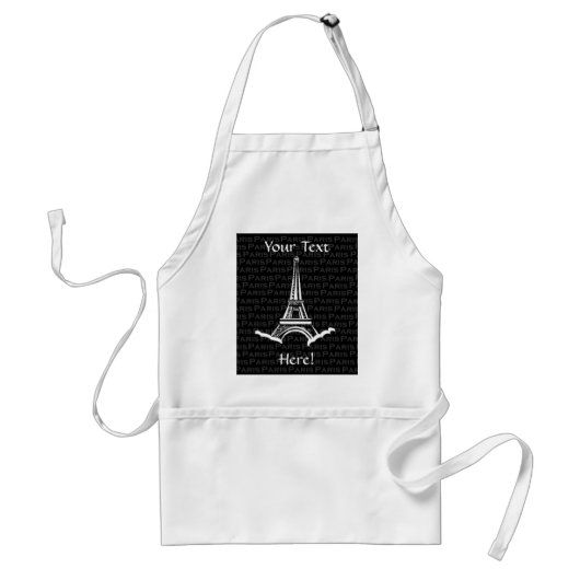 Eiffel Tower Paris Pattern - gepersonaliseerd plat Standaard Schort (Voorkant)