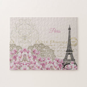 Eiffel Tower, Paris Pink Magnolia Legpuzzel