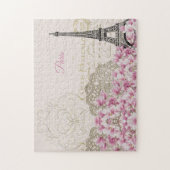 Eiffel Tower, Paris Pink Magnolia Legpuzzel (Verticaal)