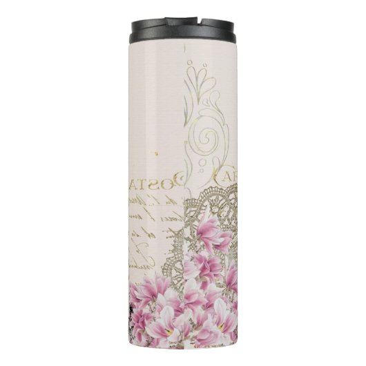 Eiffel Tower, Paris Pink Magnolia Thermosbeker (Achterkant)