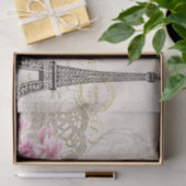 Eiffel Tower, Paris Pink Magnolia Tissuepapier (Geschenk)
