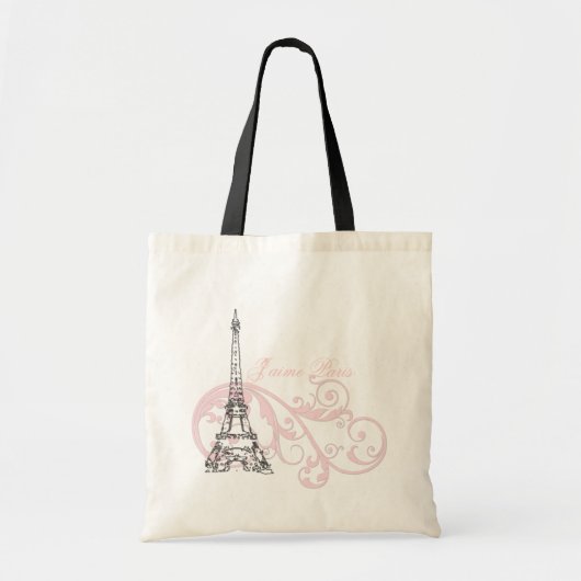 Eiffel Tower Paris Pink Tote Bag (Voorkant)