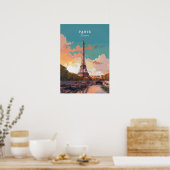 Eiffel Tower, Paris Poster (Keuken)