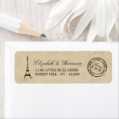 Eiffel Tower Paris Postmark Weddenschap Etiket (Insitu)