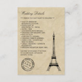  Eiffel Tower Paris Postmark Weddenschap Informatiekaartje (Voorkant)