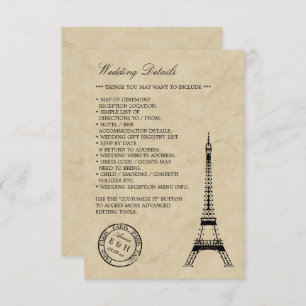  Eiffel Tower Paris Postmark Weddenschap Informatiekaartje