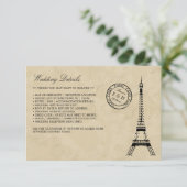  Eiffel Tower Paris Postmark Weddenschap Informatiekaartje (Staand voorkant)