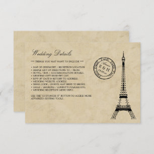 Eiffel Tower Paris Postmark Weddenschap Informatiekaartje