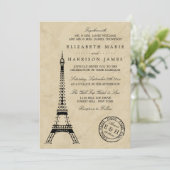  Eiffel Tower Paris Postmark Weddenschap Kaart (Staand voorkant)