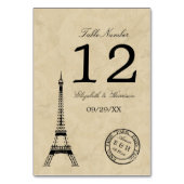 Eiffel Tower Paris Postmark Weddenschap Kaart (Achterkant)