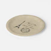  Eiffel Tower Paris Postmark Weddenschap Papieren Bordje (Gekanteld)