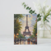 Eiffel Tower Paris Reis  Retro Art Briefkaart (Staand voorkant)