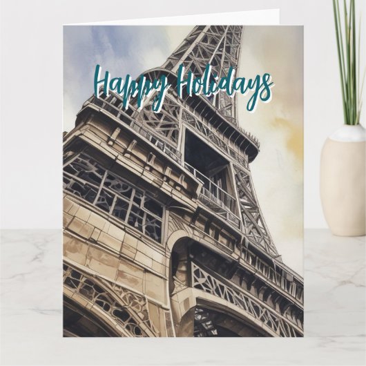 Eiffel Tower Paris Reis  Retro Art Kaart (Voorkant)