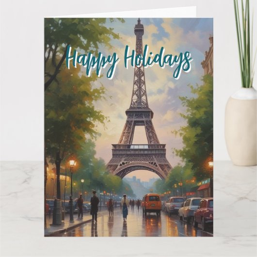 Eiffel Tower Paris Reis  Retro Art Kaart (Voorkant)