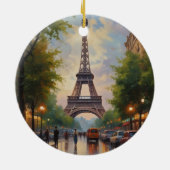 Eiffel Tower Paris Reis  Retro Art Keramisch Ornament (Achterkant)