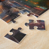 Eiffel Tower Paris Reis  Retro Art Legpuzzel (Zijkant)