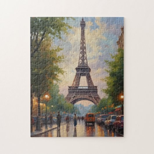 Eiffel Tower Paris Reis  Retro Art Legpuzzel (Verticaal)