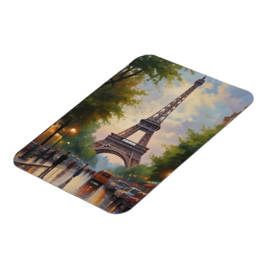 Eiffel Tower Paris Reis  Retro Art Magneet (Linkerzijde)