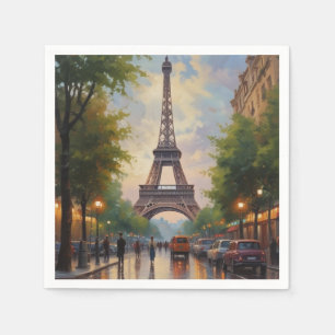 Eiffel Tower Paris Reis  Retro Art Servet
