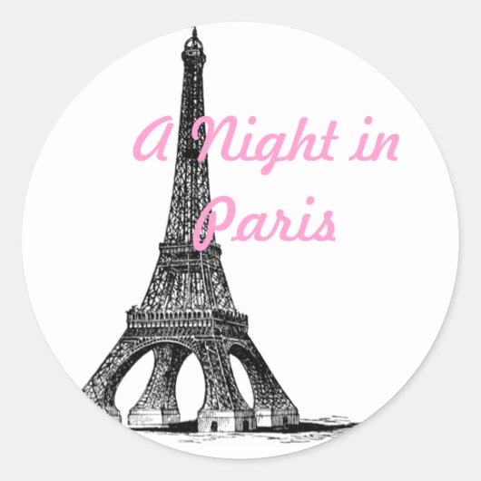 Eiffel Tower Paris Ronde Sticker (Voorkant)