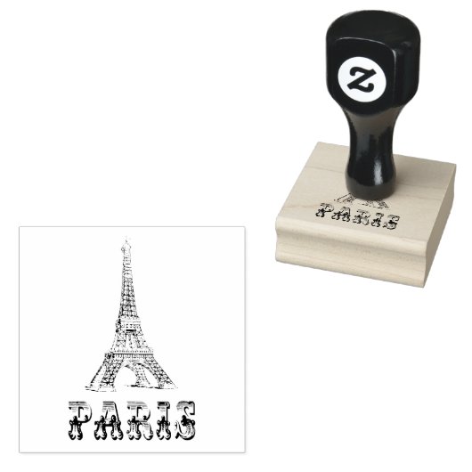 Eiffel Tower Paris Rubberstempel (Gestempeld)