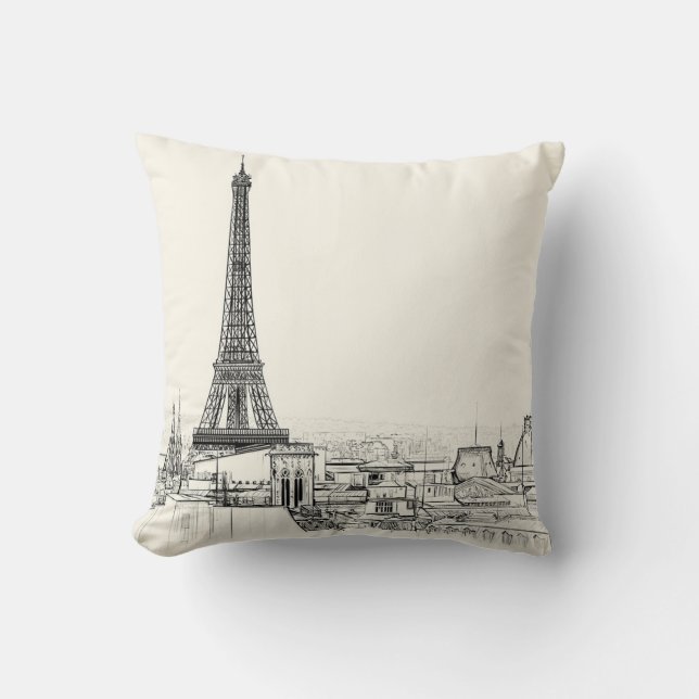 Eiffel Tower Paris Sierkussen Cityscape-schetsen (Voorkant)