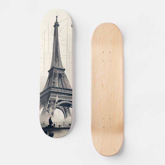 Eiffel Tower Paris Skateboard (Voorkant)