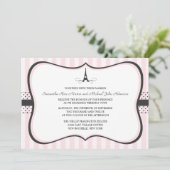 Eiffel Tower Paris Wedding Kaart (Staand voorkant)